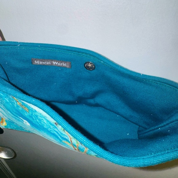 Vintage 90s Y2K Tropical Hawaiian Print Canvas Handbag - Picture 6 of 7